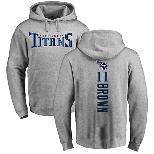 Tennessee Titans Men Ash A.J. Brown Backer NFL Football 11 Pullover Hoodie Sweatshirts